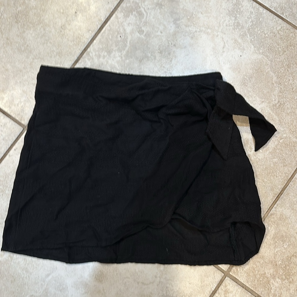 Free People Kamala Endless Summer Black Cotton Gauze Wrap Skirt XS Cover Up - Picture 4 of 9